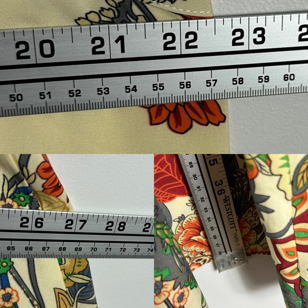 Seasty Women Shift Dress Sz XL Floral Apricot Halte Neck Botanical Print Boho - Picture 11 of 13